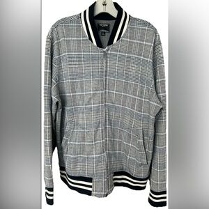 Todd Snyder Knit Zip Cardigan Men’s L Navy White Check Sweater Jacket Portugal